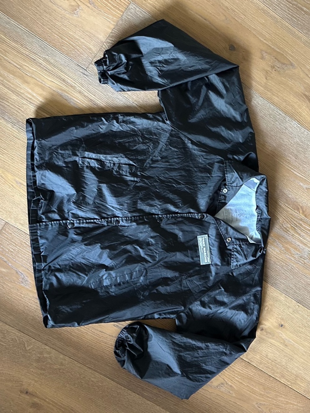 Tres Rasche Black Unisex Snap Front Windbreaker Jacket Size Large - Picture 4 of 13